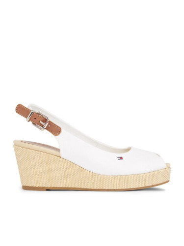 Tommy Hilfiger Еспадрили Iconic Elba Sling Back Wedge FW0FW04788 Бял