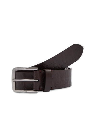 Calvin Klein Jeans Мъжки колан Classic Flat Lthr Belt 35Mm Aop K50K511518 Кафяв