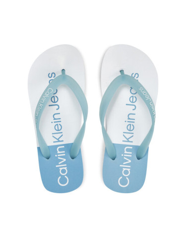 Calvin Klein Jeans Джапанки Beach Sandal Flatform Monologo YW0YW01617 Светлосиньо