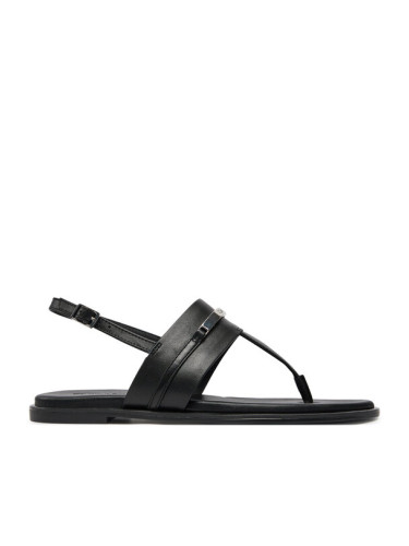 Calvin Klein Сандали Flat Tp Sandal Metal Bar Lth HW0HW02031 Черен