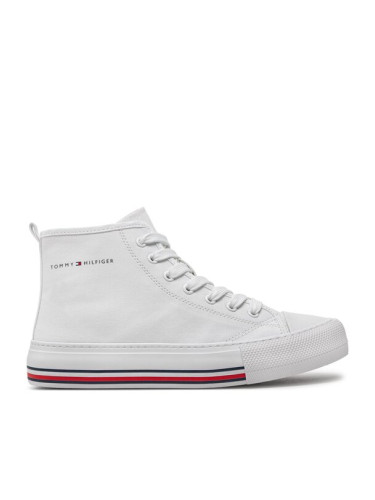 Tommy Hilfiger Кецове High Top Lace-Up Sneaker T3A9-33188-1687 S Бял