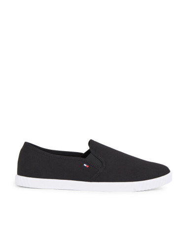 Tommy Hilfiger Гуменки Canvas Slip-On Sneaker FW0FW07806 Черен