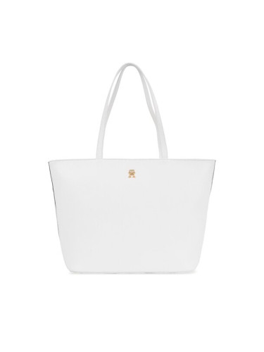 Tommy Hilfiger Дамска чанта Th Essential Sc Tote Corp AW0AW16089 Бял