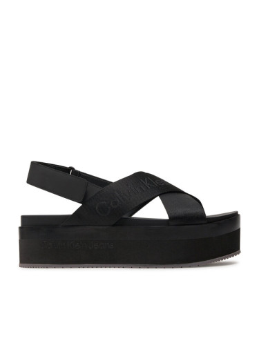 Calvin Klein Jeans Сандали Flatform Sandal Sling In Mr YW0YW01362 Черен