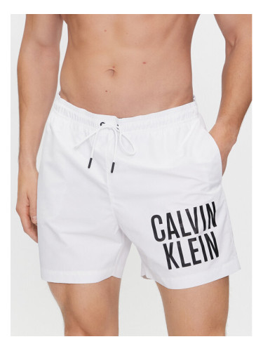 Calvin Klein Swimwear Плувни шорти Medium Drawstring-Nos KM0KM00739 Бял Regular Fit