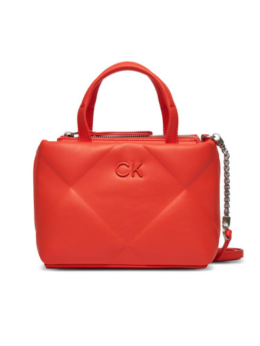 Calvin Klein Дамска чанта Re-Lock Quilt Tote Mini K60K611340 Оранжев