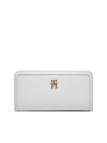 Tommy Hilfiger Голям дамски портфейл Th Monotype Large Slim Wallet AW0AW16210 Бял