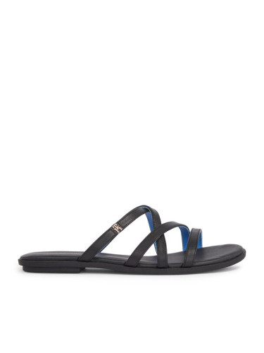 Tommy Hilfiger Чехли Th Strap Flat Sandal FW0FW08067 Черен