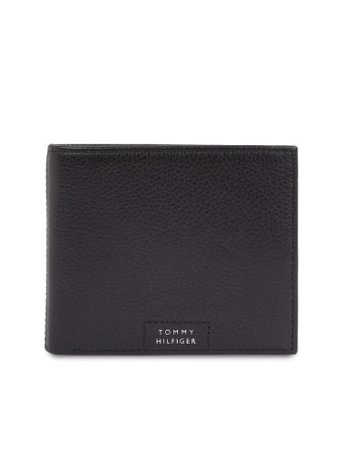 Tommy Hilfiger Голям мъжки портфейл Th Prem Leather Flap & Coin AM0AM12189 Черен