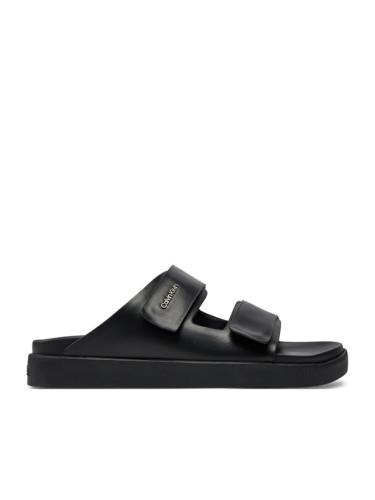 Calvin Klein Чехли Flat Adj Slide Calvin Mtl Lth HW0HW01954 Черен