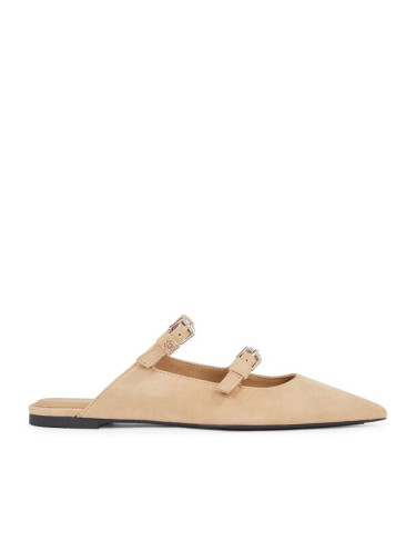 Tommy Hilfiger Чехли Th Pointe Suede Mule FW0FW07697 Каки