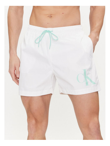 Calvin Klein Swimwear Плувни шорти KM0KM01003 Бял Regular Fit