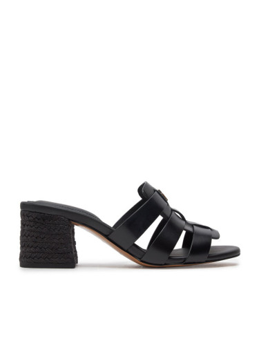 Tommy Hilfiger Чехли Block Mid Heel Leather Sandal FW0FW08049 Черен