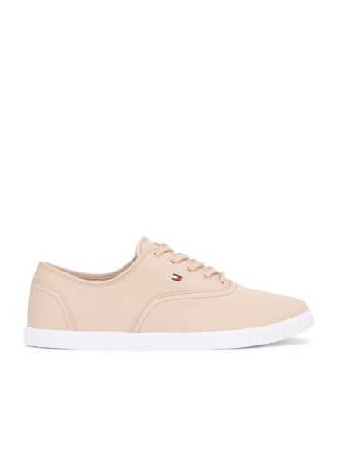 Tommy Hilfiger Гуменки Canvas Lace Up Sneaker FW0FW07805 Бежов