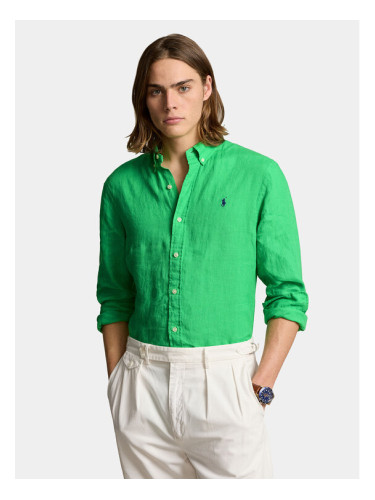 Polo Ralph Lauren Риза 710829443026 Зелен Slim Fit