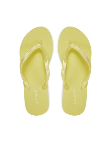 Calvin Klein Джапанки Flip Flop Deboss Logo Met HW0HW02043 Жълт