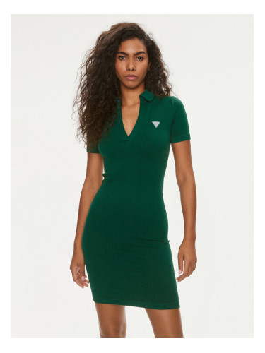 Guess Ежедневна рокля Rib-Seamless V4GK04 Z3CC0 Зелен Regular Fit