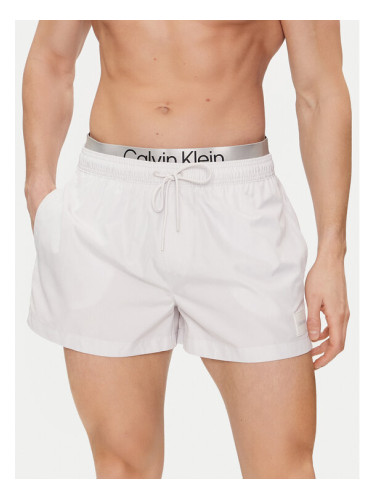 Calvin Klein Swimwear Плувни шорти KM0KM00947 Бял Regular Fit