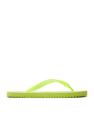 Джапанки Calvin Klein Jeans Beach Sandal Monologo Tpu YW0YW01246 Lime Sorbet/Bright White 0IK