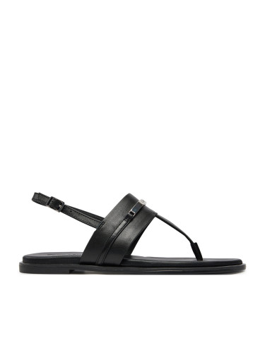 Сандали Calvin Klein Flat Tp Sandal Metal Bar Lth HW0HW02031 Черен