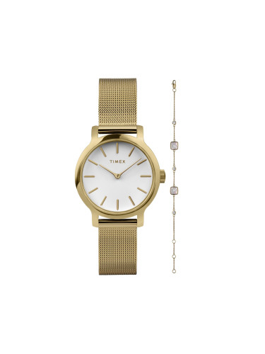 Комплект часовник и гривна Timex Transcend TWG063900 Златист
