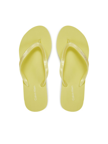 Джапанки Calvin Klein Flip Flop Deboss Logo Met HW0HW02043 Жълт