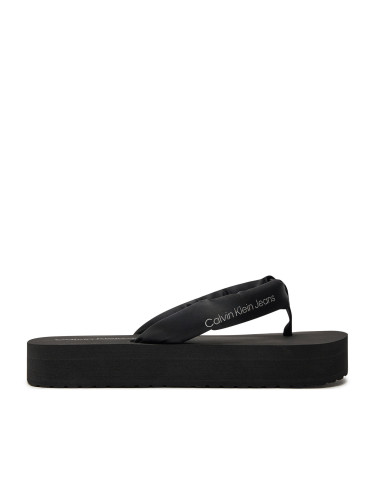 Джапанки Calvin Klein Jeans Beach Sandal Flatform Padded Ny YW0YW01400 Black/Reflective Silver 0GN