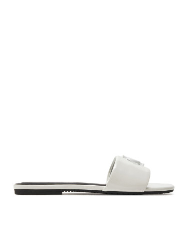 Чехли Calvin Klein Jeans Flat Sandal Slide Mg Met YW0YW01348 Бял