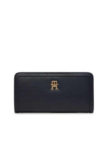 Голям дамски портфейл Tommy Hilfiger Th Monotype Large Slim Wallet AW0AW16210 Space Blue DW6