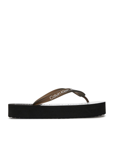 Джапанки Calvin Klein Jeans Beach Sandal Flatform Monologo YW0YW01617 Черен
