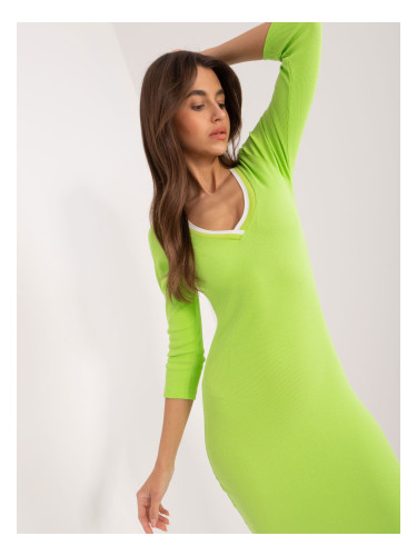 Light Green Striped Bodycon Dress