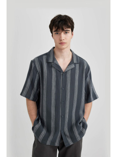 DEFACTO Relax Fit Striped Short Sleeve Shirt