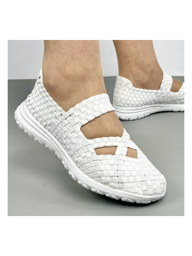 Ежедневни бели ластични обувки на ниско ходило K223 white