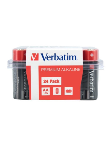Батерии алкални Verbatim, AA, LR6, 1.5V, 24 бр.