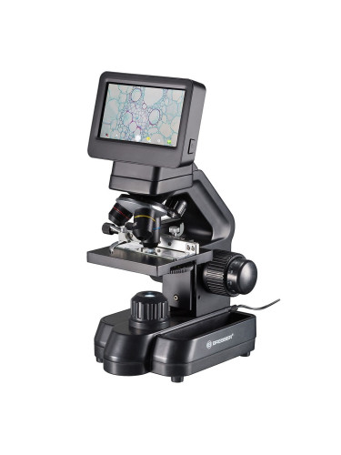 Дигитален микроскоп Bresser Biolux Touch, 30-1125x оптично увеличение, 3 обектива, 5.0MP(30@1920х1080), LCD дисплей, светодиодно осветление, слот за microSD карта до 32GB
