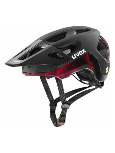 UVEX React Mips Black/Ruby Red Matt 56-59 Каска за велосипед