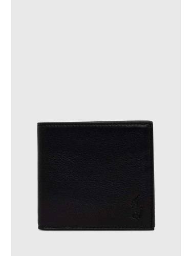 Кожен портфейл Polo Ralph Lauren мъжки в черно 405913723