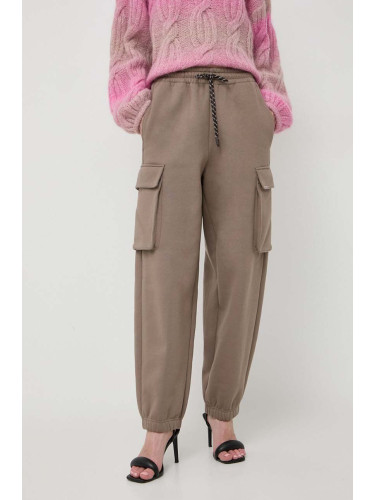 Памучен спортен панталон Miss Sixty в кафяво с изчистен дизайн