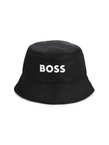 Детска капела с две лица BOSS в черно