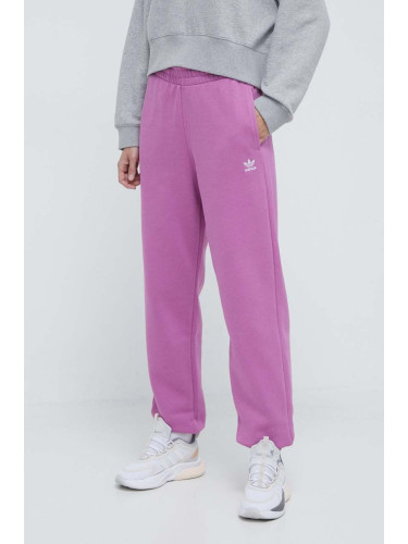 Спортен панталон adidas Originals Essentials Fleece Joggers в розово с изчистен дизайн IR5964