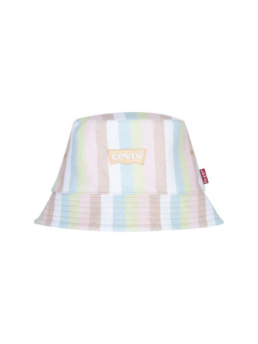 Детска памучна капела с две лица Levi's LAN LEVI'S REVERSIBLE BUCKET C в оранжево