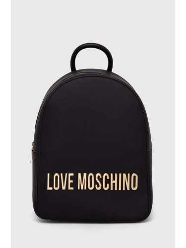 Раница Love Moschino в черно малък размер с апликация