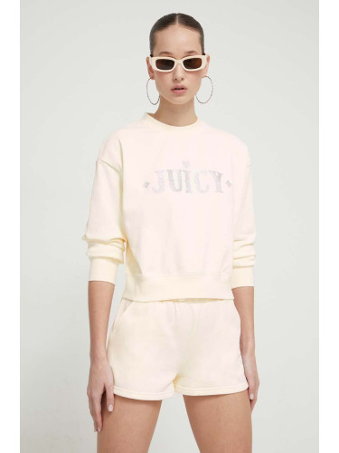 Суичър Juicy Couture в бежово с апликация