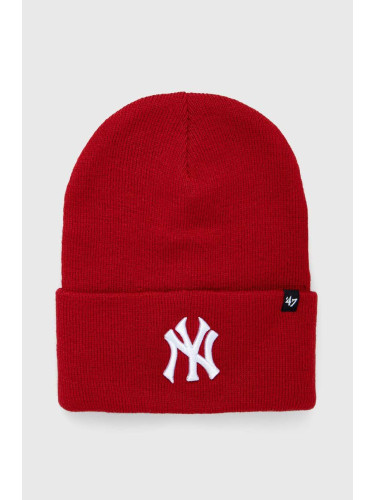 Шапка 47 brand MLB New York Yankees в червено с фина плетка