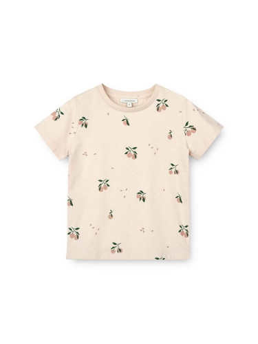 Детска памучна тениска Liewood Apia Printed Shortsleeve T-shirt в розово с принт