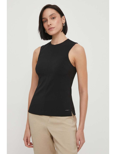 Блуза Calvin Klein в черно с изчистен дизайн K20K206652