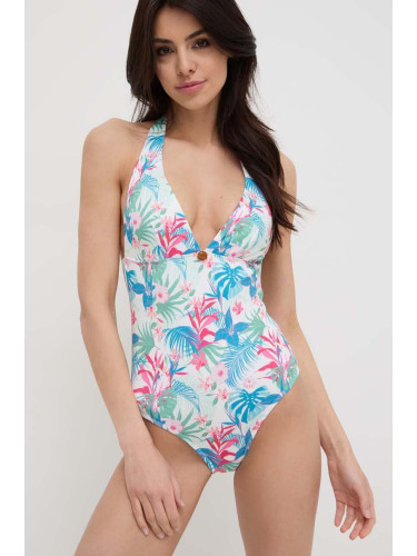 Цял бански Pepe Jeans HIBISCUS HA SWIMSUIT в розово с меки чашки