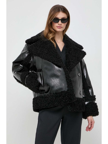 Яке Karl Lagerfeld в черно преходен модел с уголемена кройка