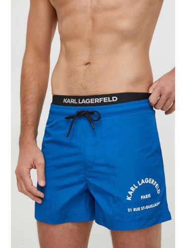 Плувни шорти Karl Lagerfeld в синьо