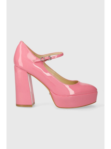 Обувки с дебел ток Guess PREMO в розово с дебел ток FLPPRE PAT08 FL5HNS PEL12